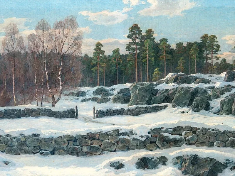 1864-Thure Sundell - Paesaggio invernale